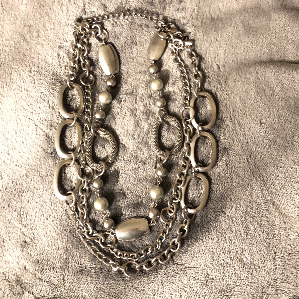 Silver tone necklace